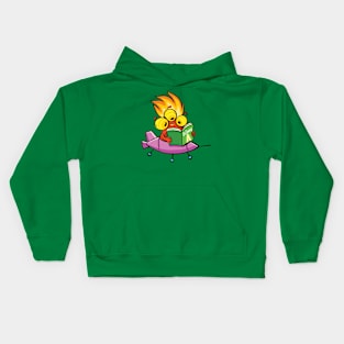 alien learns the earth language from a dictionary Kids Hoodie